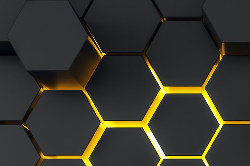 Black and gold hexagons 