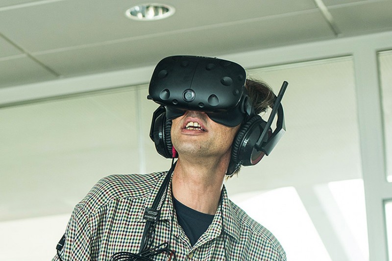 Image of a man with a virtual reality headset